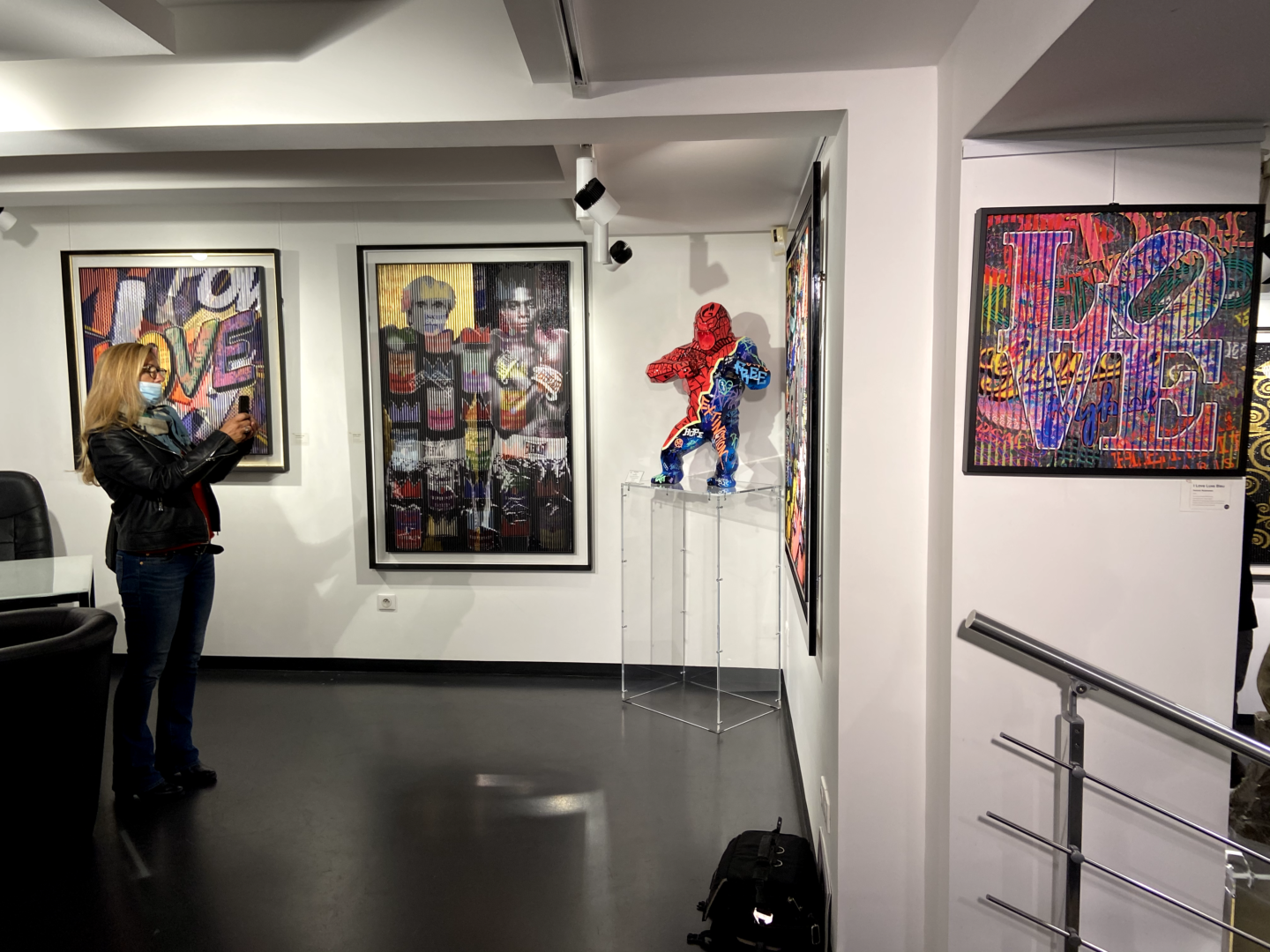 Picture of the art exhibition of French artist Patrick Rubinstein, represented at Galerie Montmartre, Paris, France