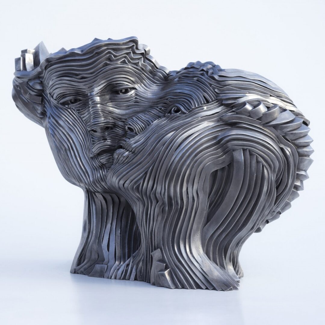 Picture of a steel sculpture titled Flowing by Gil Bruvel represented at Galerie Montmartre, Paris, France