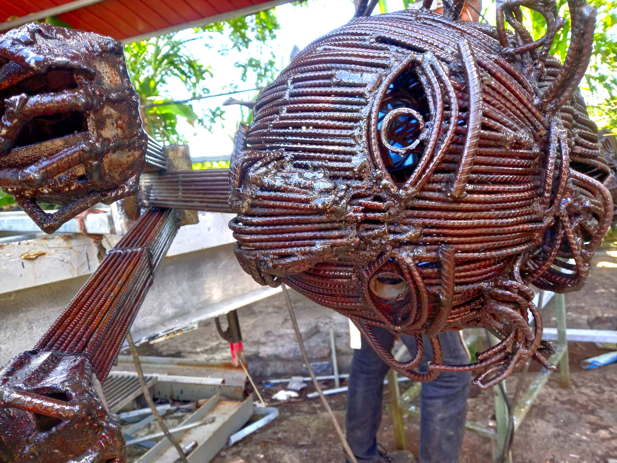 Photo d'une sculpture de l'artiste Luz Severino, en Martinique